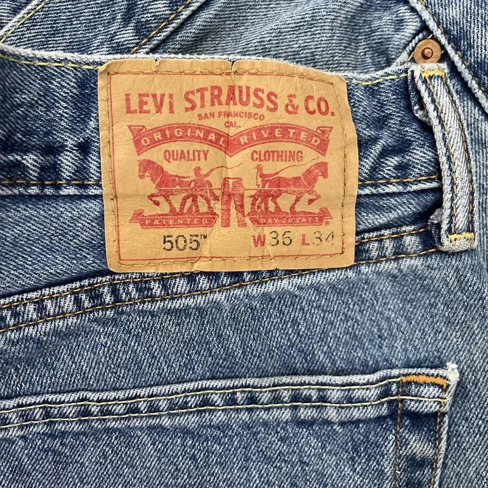 Levi's 505 Rework Jorts / Jeans Shorts Size 36 Frawed Hem 80's